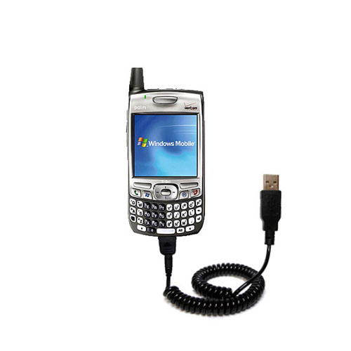 Coiled USB Cable compatible with the Palm Palm Treo 700wx