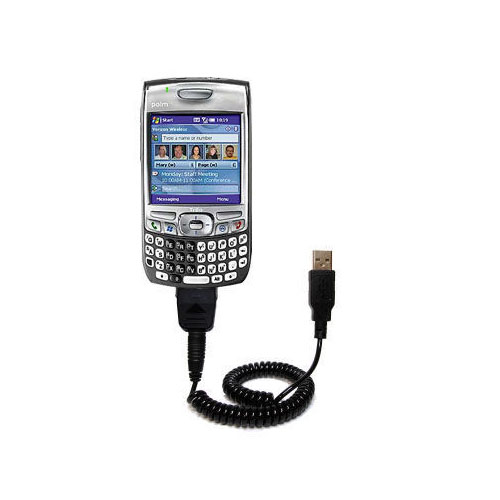 Coiled USB Cable compatible with the Palm Palm Treo 750v