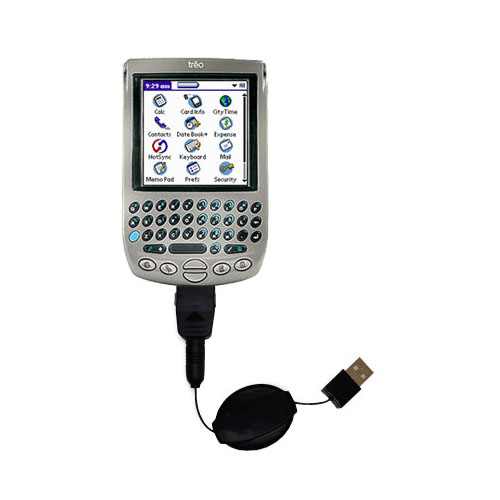 Retractable USB Power Port Ready charger cable designed for the Palm palm Treo 90 and uses TipExchange