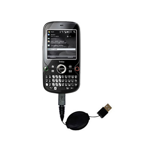 Retractable USB Power Port Ready charger cable designed for the Palm Palm Treo Pro and uses TipExchange