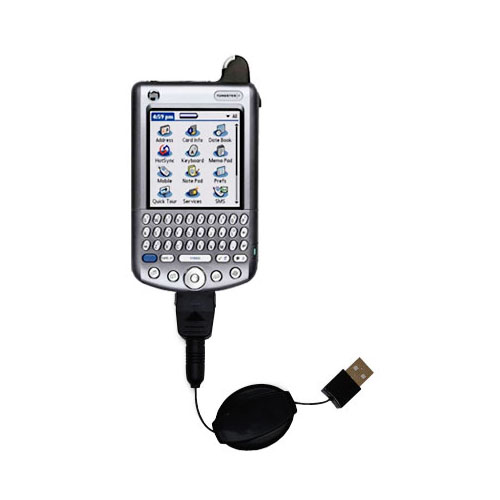 Retractable USB Power Port Ready charger cable designed for the Palm palm Tungsten W and uses TipExchange