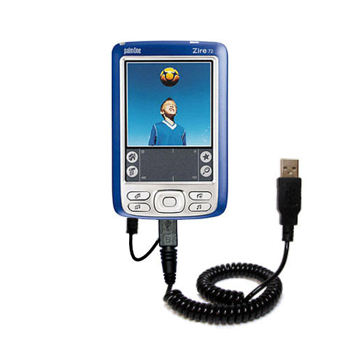 Coiled USB Cable compatible with the Palm palm Zire 72s