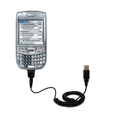 Coiled USB Cable compatible with the Palm Treo 680