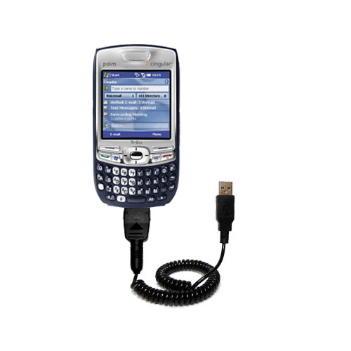 Coiled USB Cable compatible with the Palm Treo 755p