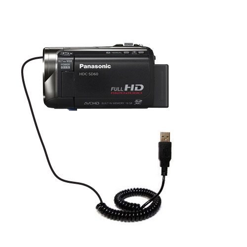 Coiled USB Cable compatible with the Panasonic HDC-SD60 Video Camera