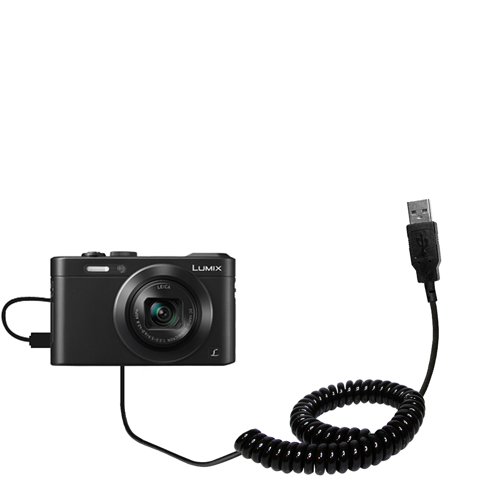Coiled USB Cable compatible with the Panasonic Lumix DMC-LF1K