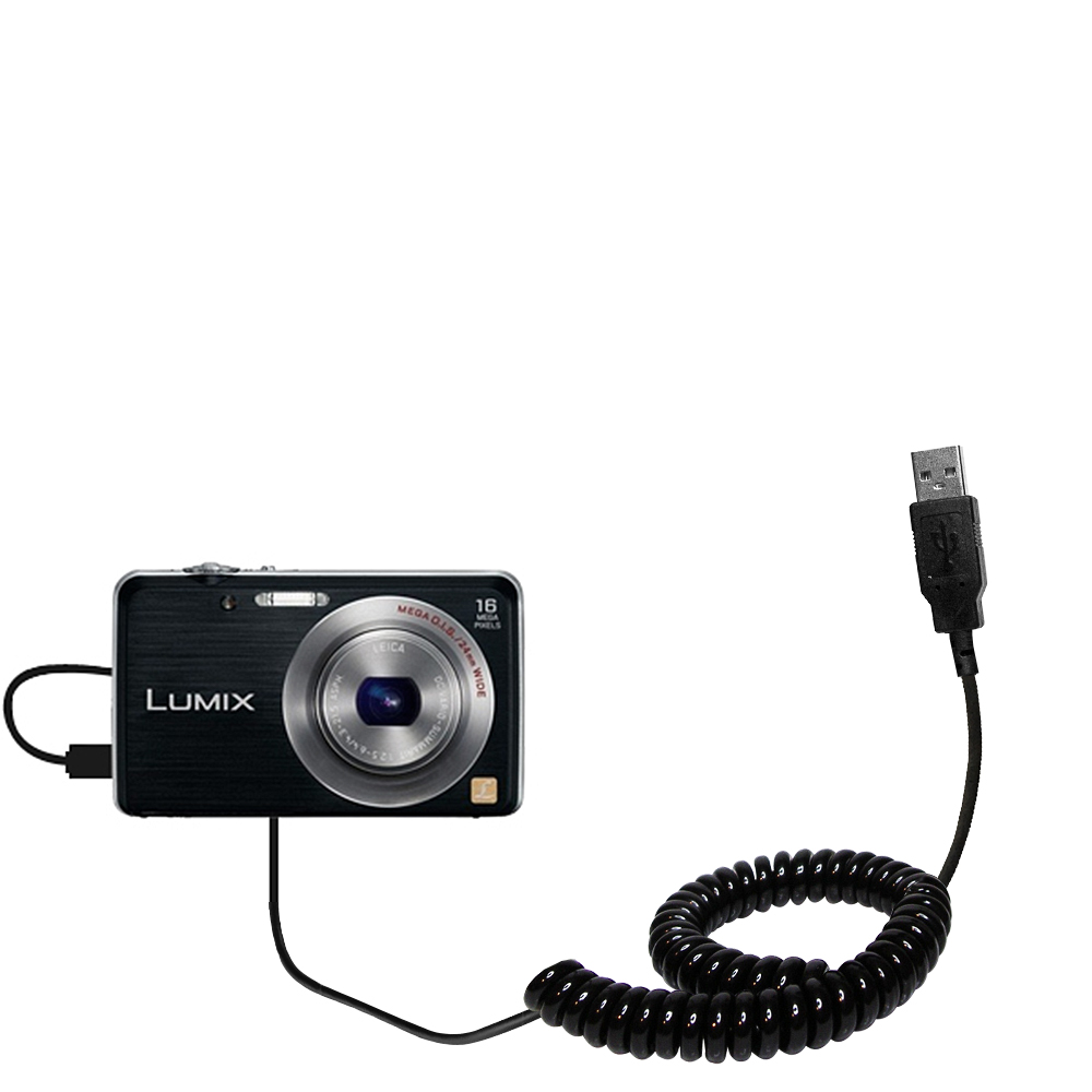 Coiled USB Cable compatible with the Panasonic Lumix DMC-SZ1S