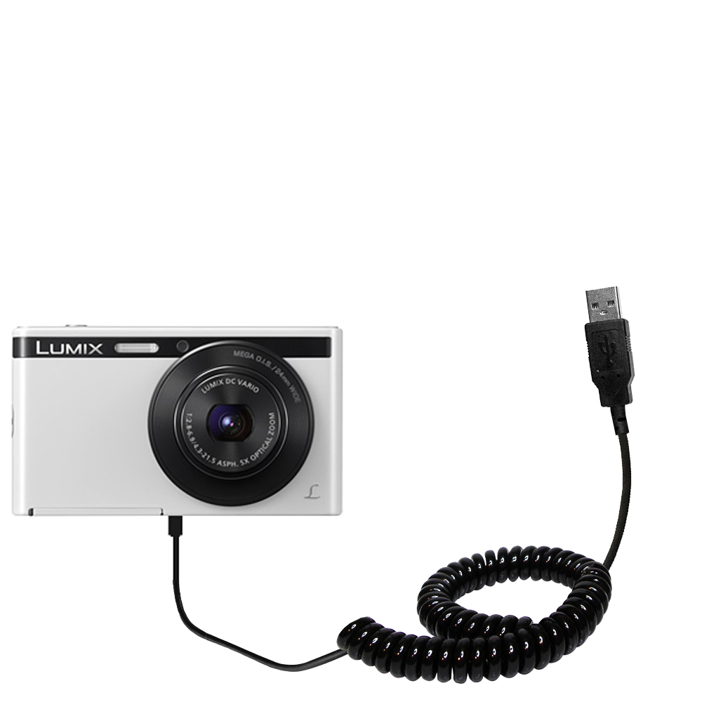 Coiled USB Cable compatible with the Panasonic Lumix DMC-XS1W