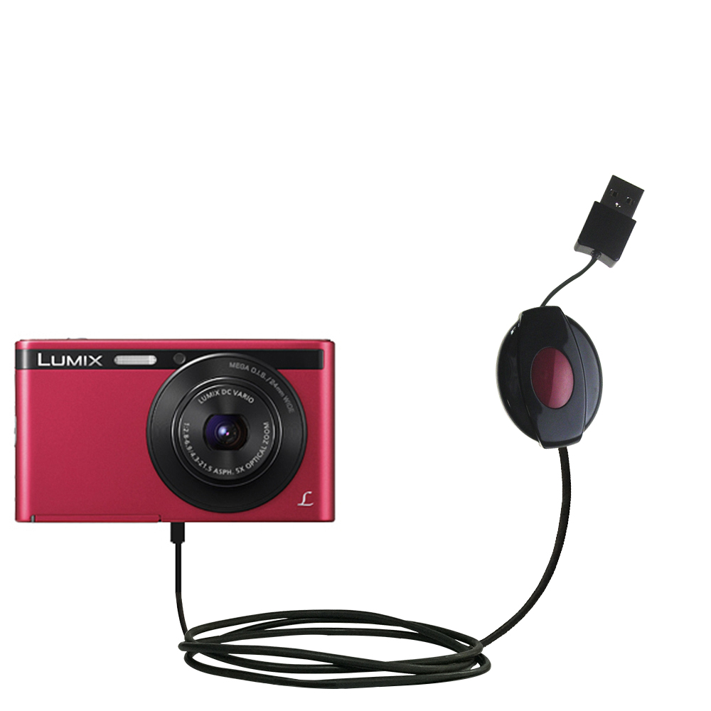 Retractable USB Power Port Ready charger cable designed for the Panasonic Lumix XS1 and uses TipExchange