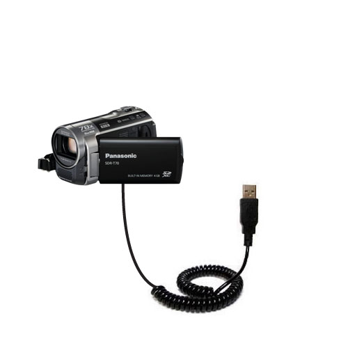 Coiled USB Cable compatible with the Panasonic SDR-T70 Camcorder