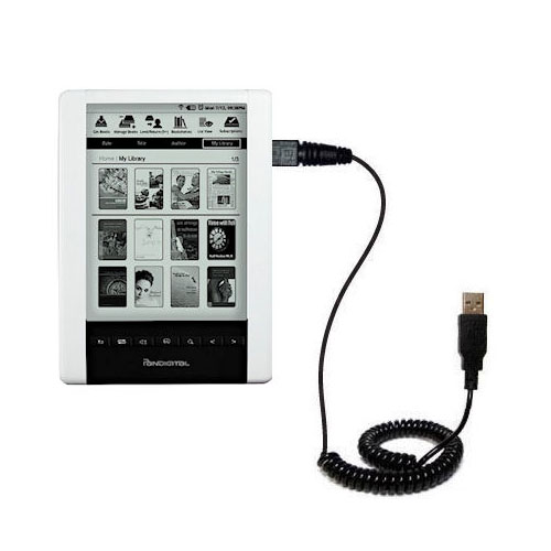 Coiled USB Cable compatible with the Pandigital Novel eReader