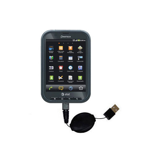 Retractable USB Power Port Ready charger cable designed for the Pantech Pocket and uses TipExchange