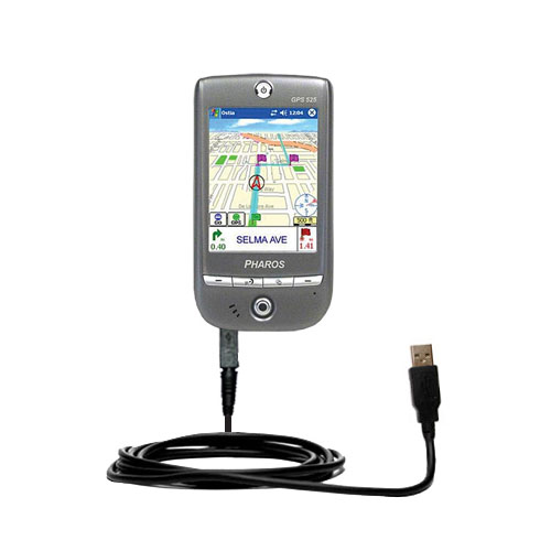 Classic Straight USB Cable suitable for the Pharos GPS 525 with Power Hot Sync and Charge Capabilities - Uses Gomadic TipExchange Technology