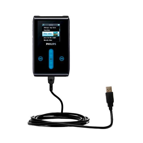 Classic Straight USB Cable suitable for the Philips GoGear HDD1635 with Power Hot Sync and Charge Capabilities - Uses Gomadic TipExchange Technology