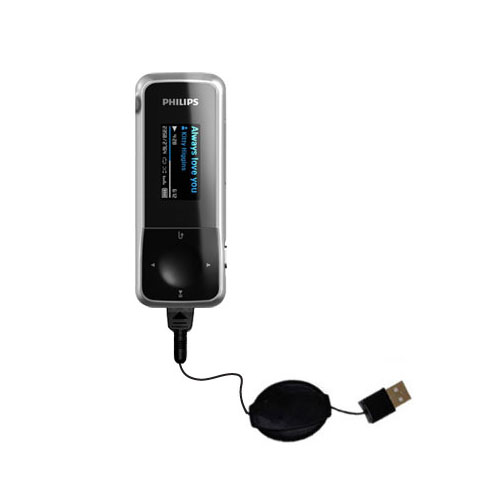 Retractable USB Power Port Ready charger cable designed for the Philips Gogear Mix and uses TipExchange