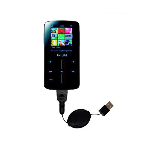 Retractable USB Power Port Ready charger cable designed for the Philips GoGear SA9324/00 and uses TipExchange