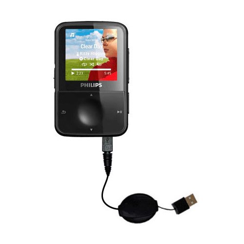 Retractable USB Power Port Ready charger cable designed for the Philips Gogear Vibe and uses TipExchange