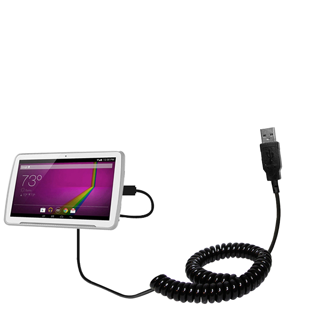 Coiled USB Cable compatible with the Polaroid Q10