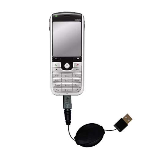 Retractable USB Power Port Ready charger cable designed for the Qtek 8020 Smartphone and uses TipExchange
