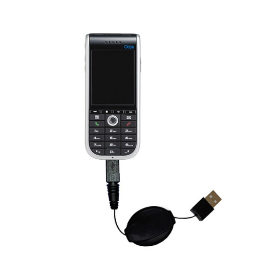 Retractable USB Power Port Ready charger cable designed for the Qtek 8310 and uses TipExchange