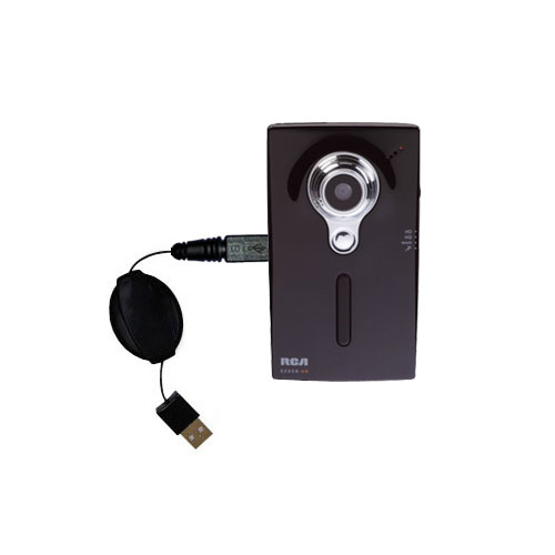 Retractable USB Power Port Ready charger cable designed for the RCA EZ209HD Small Wonder Digital Camcorders and uses TipExchange