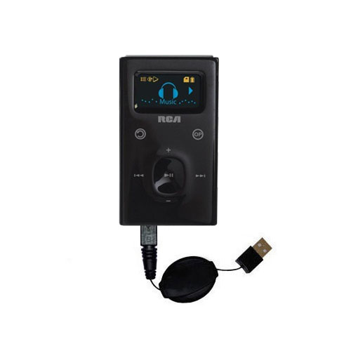 Retractable USB Power Port Ready charger cable designed for the RCA M2104 M2204 Lyra and uses TipExchange