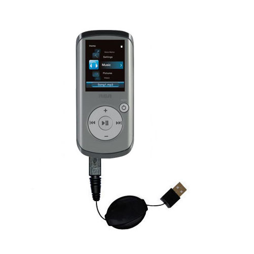 Retractable USB Power Port Ready charger cable designed for the RCA M4202 OPAL Digital Media Player and uses TipExchange