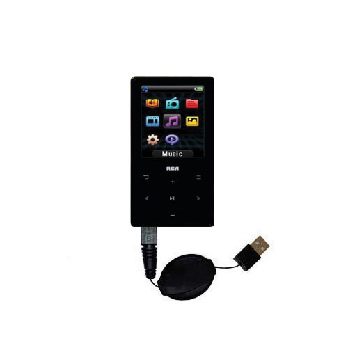 Retractable USB Power Port Ready charger cable designed for the RCA M6104 and uses TipExchange