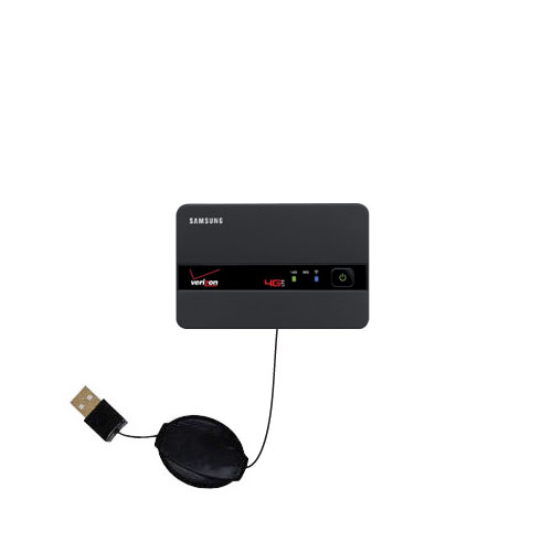 Retractable USB Power Port Ready charger cable designed for the Samsung 4G LTE SCH-LC11 Hotspot and uses TipExchange
