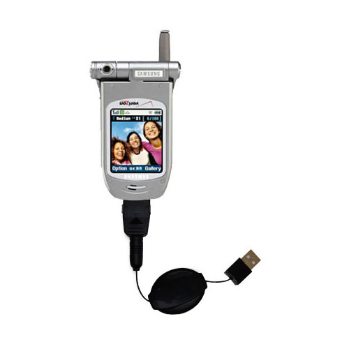 Retractable USB Power Port Ready charger cable designed for the Samsung A610 and uses TipExchange