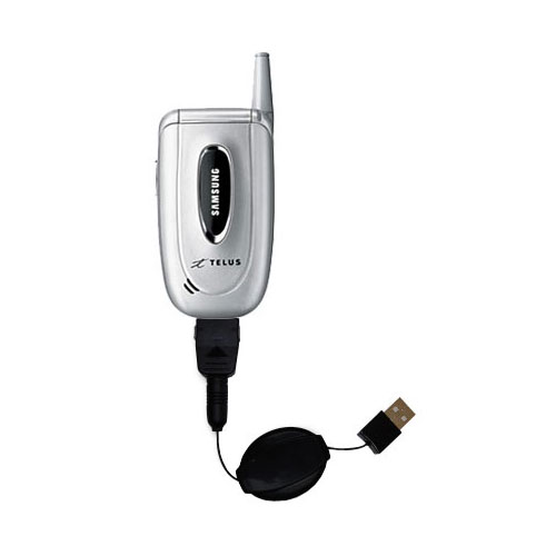 Retractable USB Power Port Ready charger cable designed for the Samsung A650 and uses TipExchange
