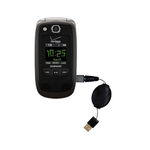 Retractable USB Power Port Ready charger cable designed for the Samsung Convoy 2 and uses TipExchange