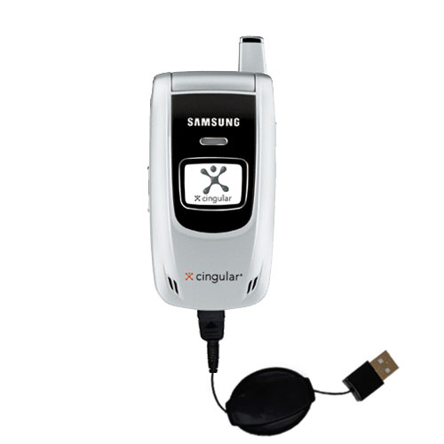 Retractable USB Power Port Ready charger cable designed for the Samsung D357 and uses TipExchange