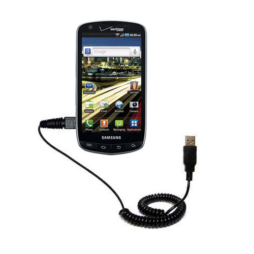 Coiled USB Cable compatible with the Samsung Droid Charge