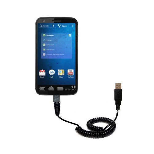 Coiled USB Cable compatible with the Samsung DROID Prime