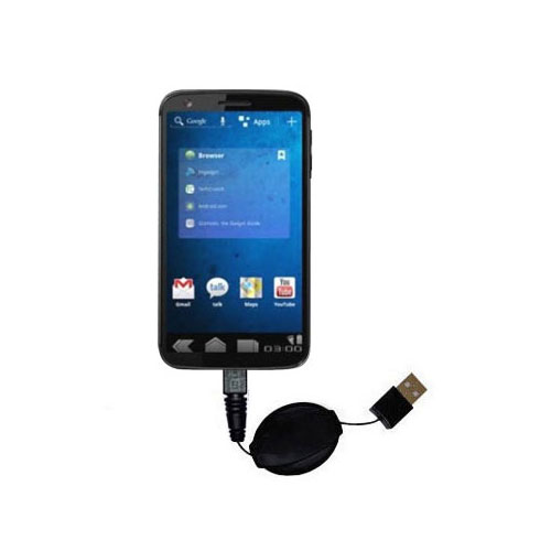 Retractable USB Power Port Ready charger cable designed for the Samsung DROID Prime and uses TipExchange