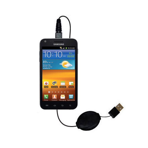 Retractable USB Power Port Ready charger cable designed for the Samsung Epic 4G Touch and uses TipExchange