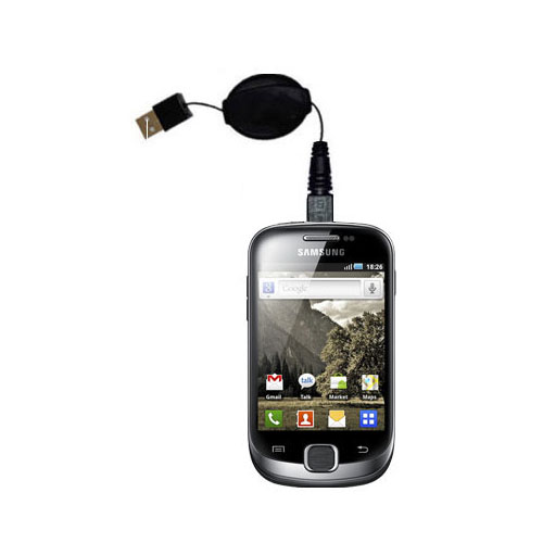 Retractable USB Power Port Ready charger cable designed for the Samsung Fit and uses TipExchange