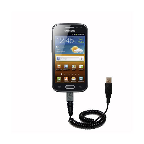 Coiled USB Cable compatible with the Samsung Galaxy Ace 2