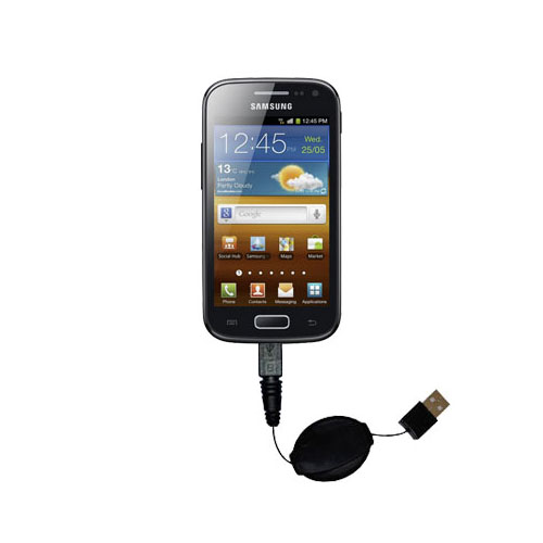 USB Power Port Ready retractable USB charge USB cable wired specifically for the Samsung Galaxy Ace 2 and uses TipExchange