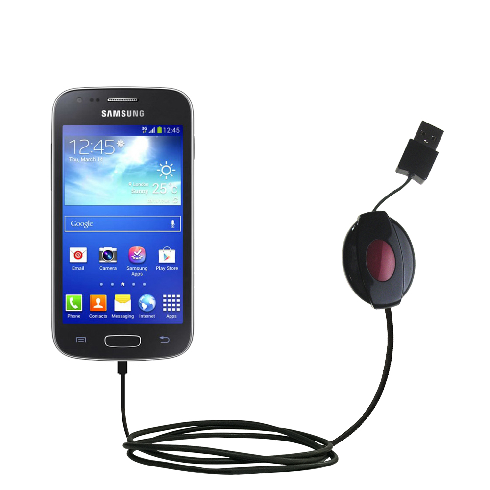 Retractable USB Power Port Ready charger cable designed for the Samsung Galaxy Ace 3 and uses TipExchange