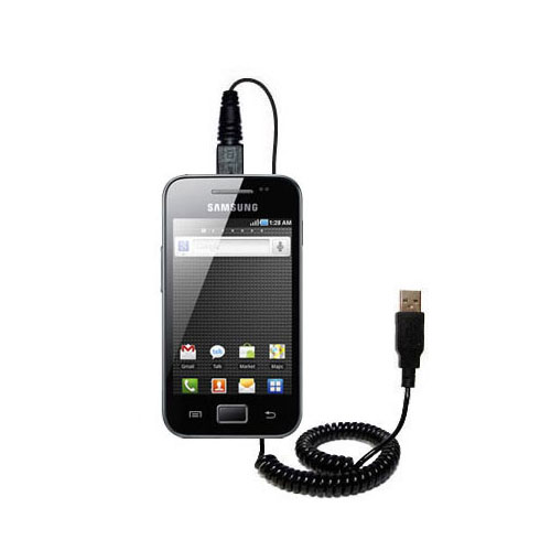 Coiled USB Cable compatible with the Samsung Galaxy Ace