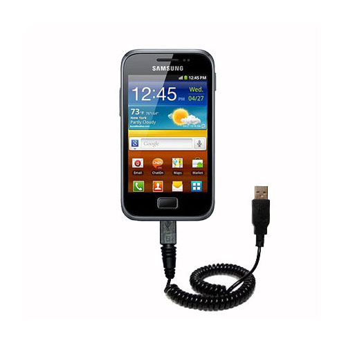 Coiled USB Cable compatible with the Samsung Galaxy Ace Plus