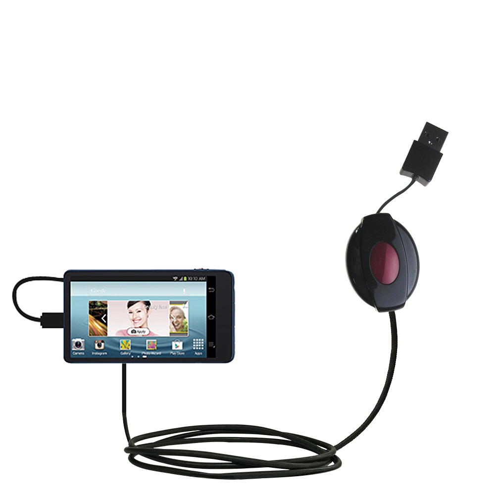 Retractable USB Power Port Ready charger cable designed for the Samsung Galaxy Camera and uses TipExchange