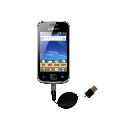 Retractable USB Power Port Ready charger cable designed for the Samsung Galaxy Gio and uses TipExchange
