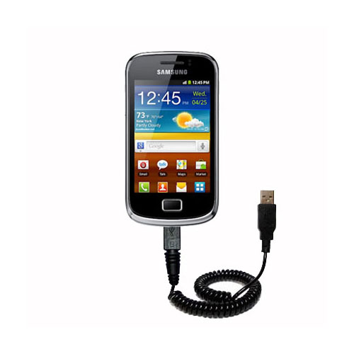 Coiled USB Cable compatible with the Samsung Galaxy Mini 2