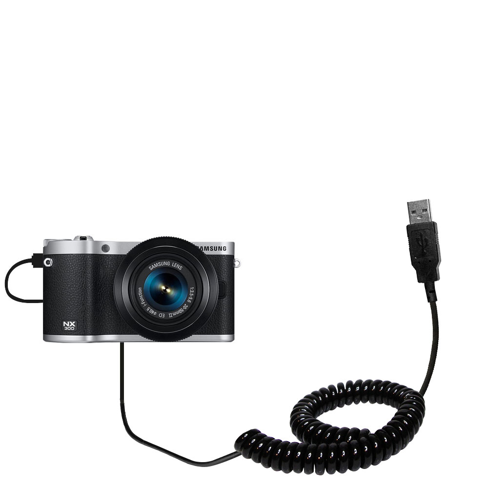 Coiled USB Cable compatible with the Samsung Galaxy NX300
