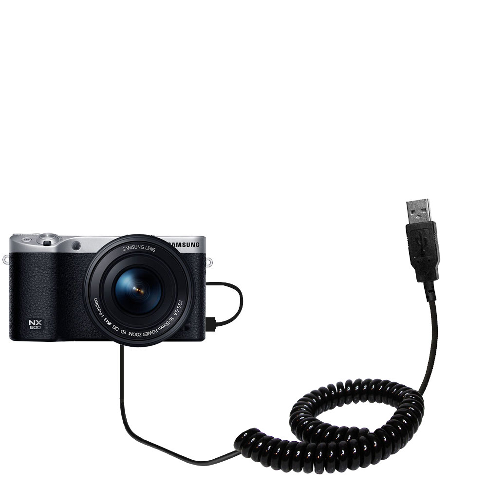 Coiled USB Cable compatible with the Samsung Galaxy NX500