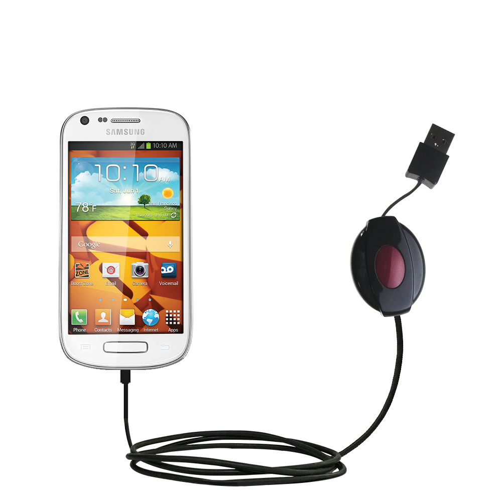 Retractable USB Power Port Ready charger cable designed for the Samsung Galaxy Ring and uses TipExchange