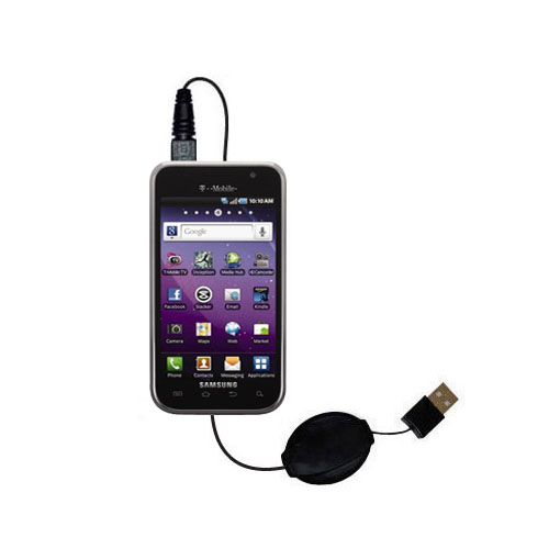 Retractable USB Power Port Ready charger cable designed for the Samsung Galaxy S 4G and uses TipExchange